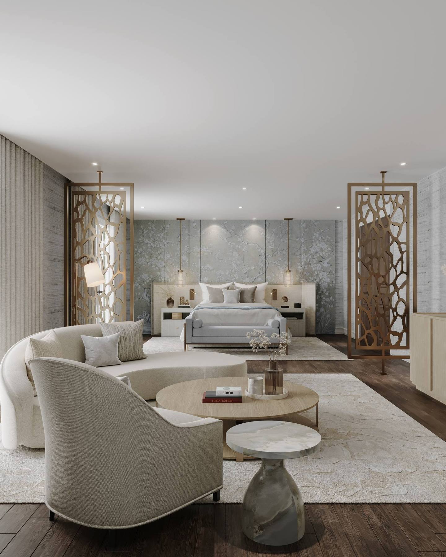 Principal suite with bronze screens